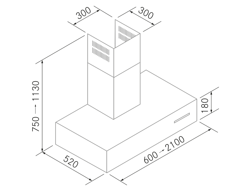 Range Hoods - Master SP Inox - Technical design