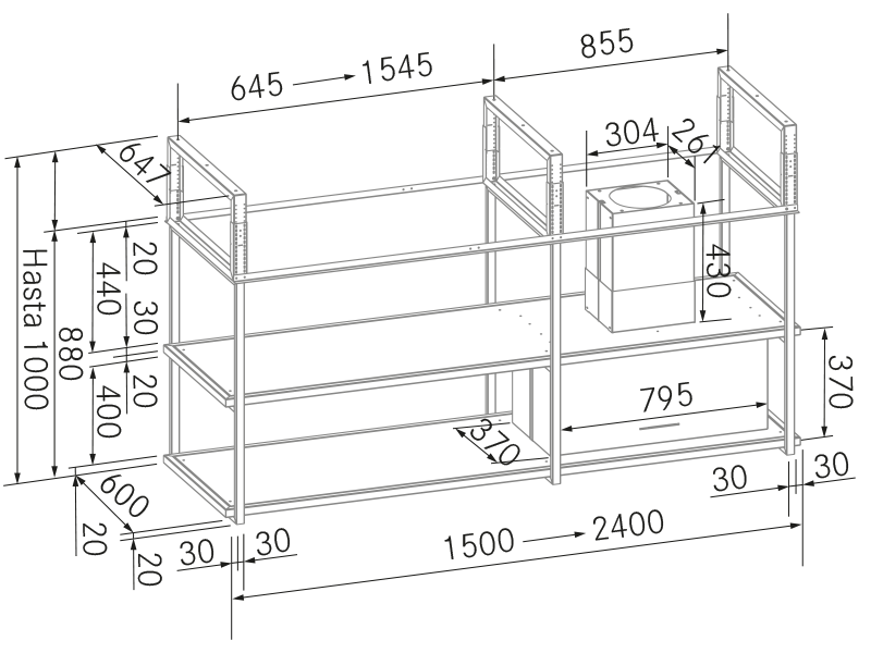 Range Hoods - iCustom SP Negra - Technical design